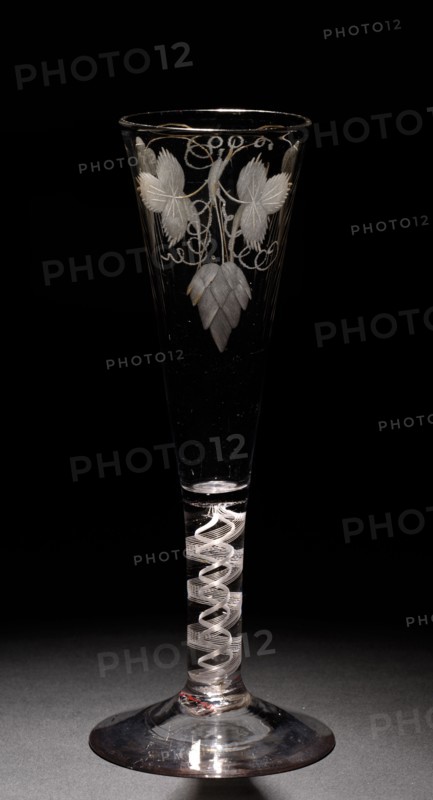 Ale Glass, 1750-1799. England, 18th century. Glass; diameter: 5 cm (1 15/16 in.); overall: 17.5 x 7 cm (6 7/8 x 2 3/4 in.).