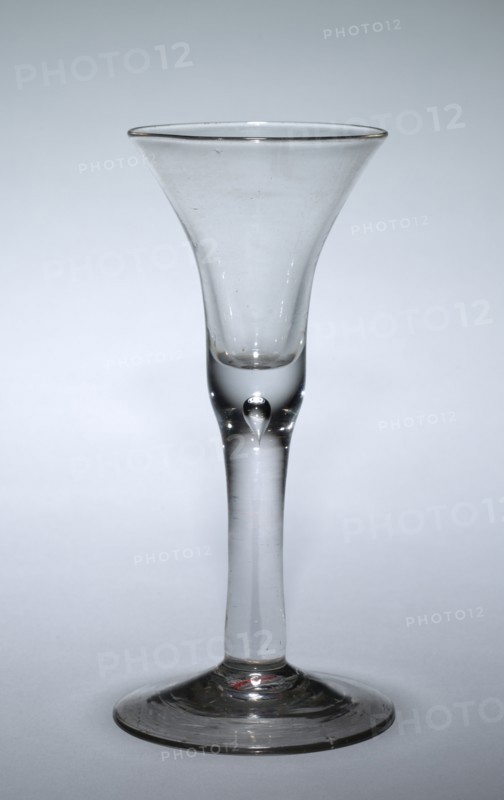 Wine Glass, 1700-1725. England, 18th century. Glass; diameter: 6.9 cm (2 11/16 in.); overall: 16.4 x 8 cm (6 7/16 x 3 1/8 in.).
