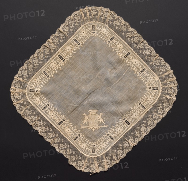 Handkerchief, early 1800s. France, early 19th century. Embroidery: linen; overall: 48.2 x 48.2 cm (19 x 19 in.)