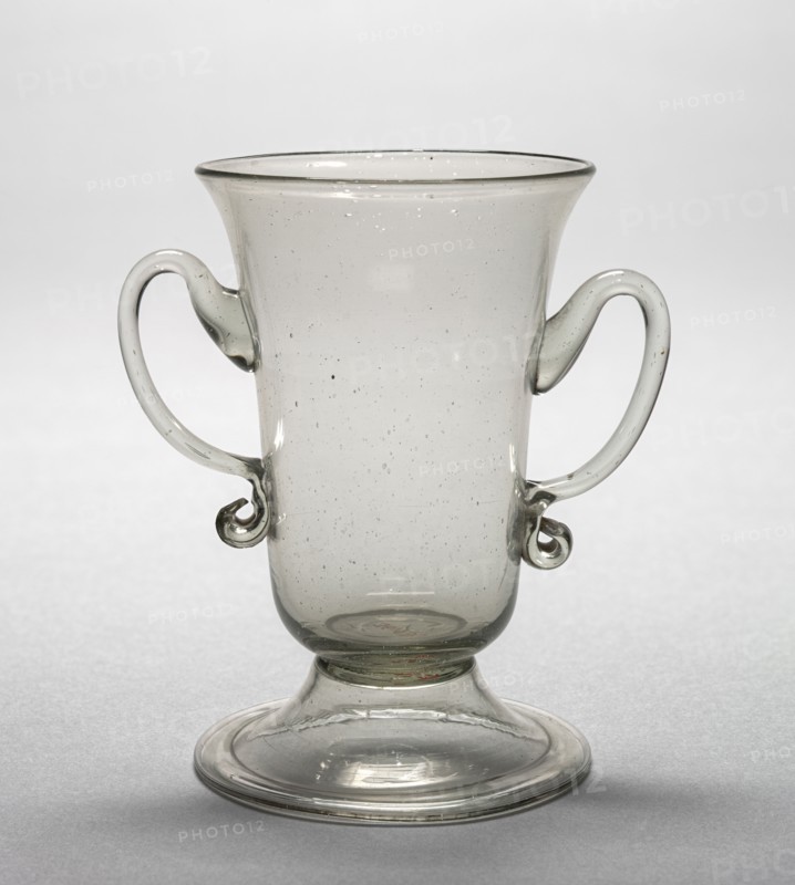 Syllabub Glass, c. 1720. England, 18th century. Glass; diameter: 6.4 cm (2 1/2 in.); overall: 10.2 x 6.7 cm (4 x 2 5/8 in.).