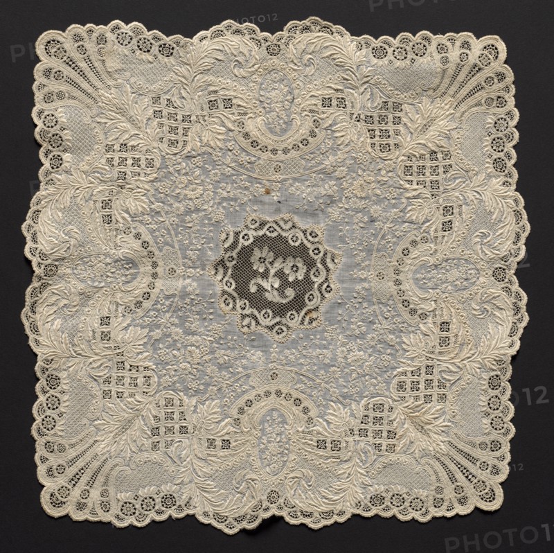 Embroidered Handkerchief, 18th century. Switzerland, 18th century. Embroidery: linen; average: 33.3 x 33.3 cm (13 1/8 x 13 1/8 in.).