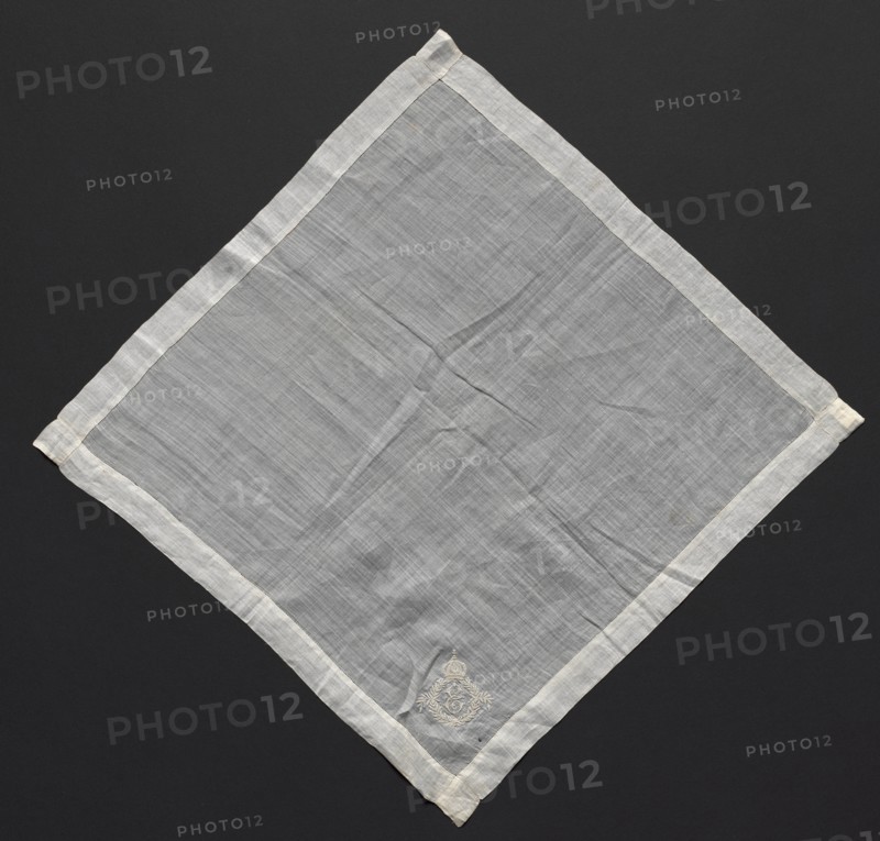 Handkerchief, 1800s. France, 19th century. Embroidery: linen; overall: 39.3 x 39.3 cm (15 1/2 x 15 1/2 in.)