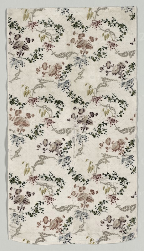 Length of Brocaded Silk, 1723-1774. Style of Jean Baptiste Pillement (French, 1728-1808). Brocade; silk, gold and silver threads; overall: 53.3 x 104.1 cm (21 x 41 in.)