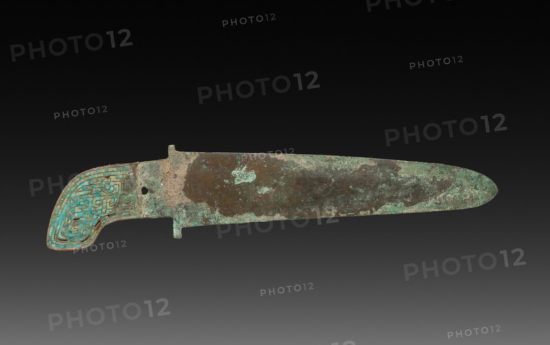 Ge (Dagger-Axe), c. 1600-1050 BC. China, Shang dynasty (c.1600-c.1046 BC). Bronze, inlaid with turquoise; overall: 40.3 cm (15 7/8 in.).