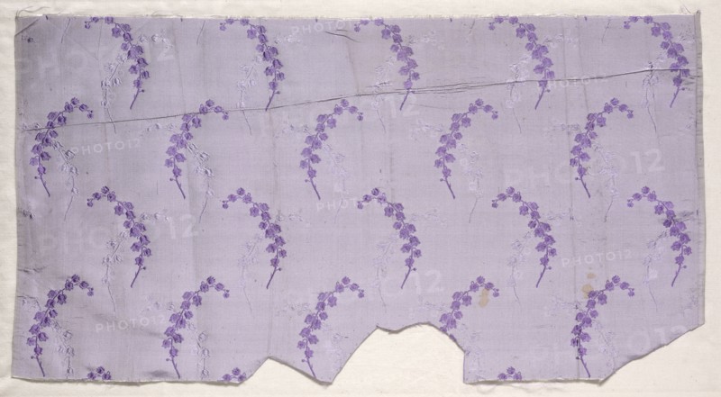 Brocaded Taffeta with Lily of the Valley Design, c. 1870. France, late 19th century. Patterned tabby weave; silk; overall: 65.6 x 35.1 cm (25 13/16 x 13 13/16 in.).