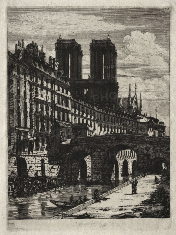 Etchings of Paris:  Le Petit Pont, 1850. Charles Meryon (French, 1821-1868). Etching