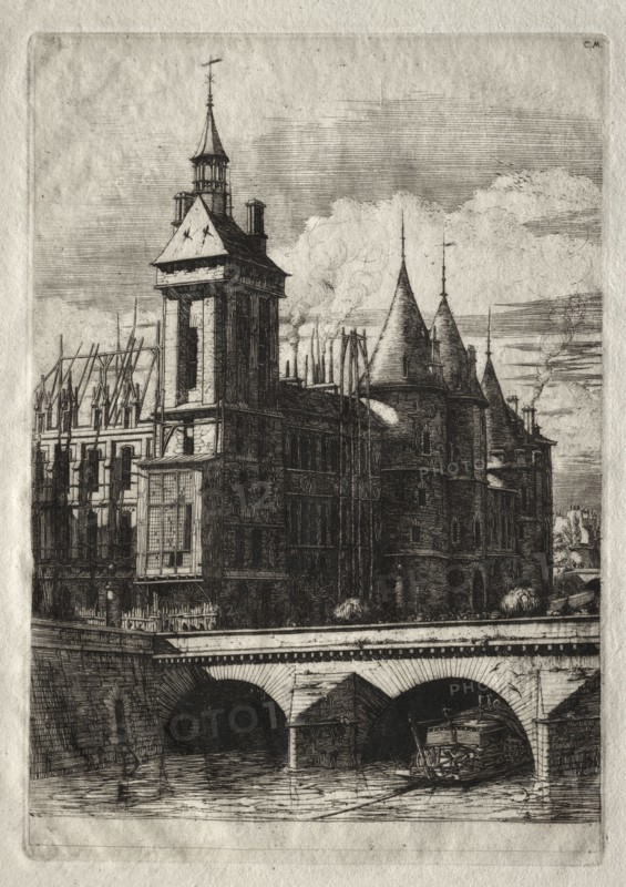 Etchings of Paris:  The Clock Tower, 1852. Charles Meryon (French, 1821-1868). Etching