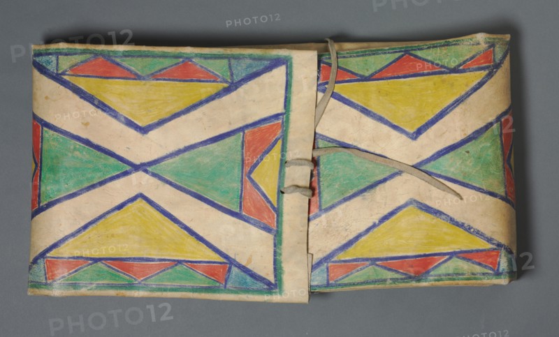 Parfleche, c. 1900. America, Native North American, Plains, Apsaalooke (Crow), Post-Contact. Painted leather; overall: 7.6 x 63.5 x 33 cm (3 x 25 x 13 in.).