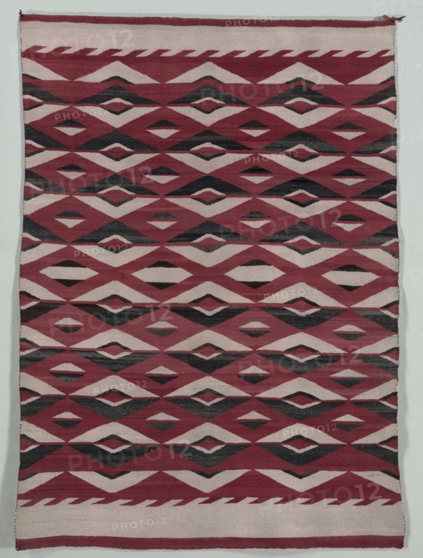 Diamond Network Style Rug, c. 1890-1900. America, Native North American, Southwest, Navajo, Post-Contact, Transitional Period. Tapestry weave: wool (handspun); overall: 182.8 x 130.8 cm (71 15/16 x 51 1/2 in.)