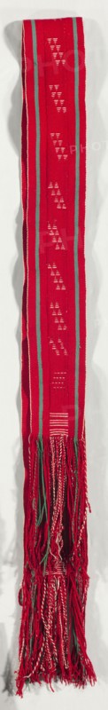 "Navajo Style" Belt/ Sash, c. 1900-1930. America, Native North American, Southwest, Navajo, Post-Contact, Early Period. Warp face plain weave: cotton and wool (Germantown); overall: 333.6 x 17.5 cm (131 5/16 x 6 7/8 in.).