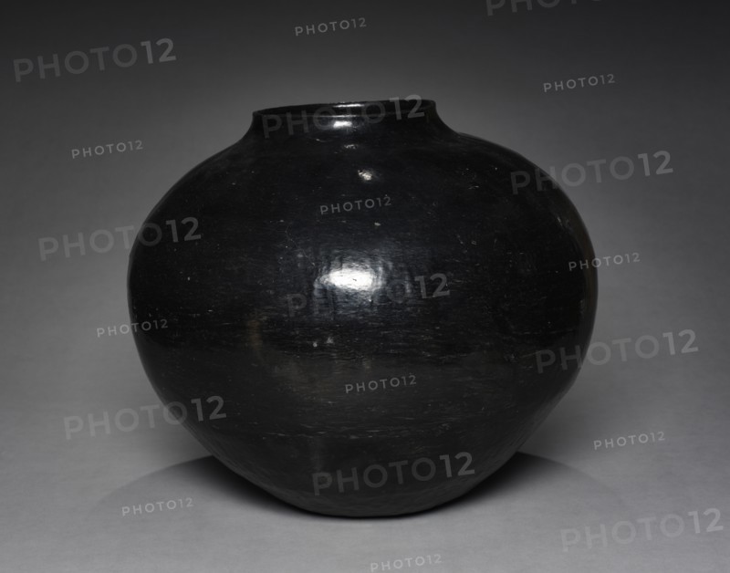 Storage Jar, Half- Fanega Size, 1880. Southwest, Pueblo, Santa Clara, Post- Contact Period, 19th century. Reduction-fired (blackware); overall: 40.6 x 45.7 cm (16 x 18 in.).