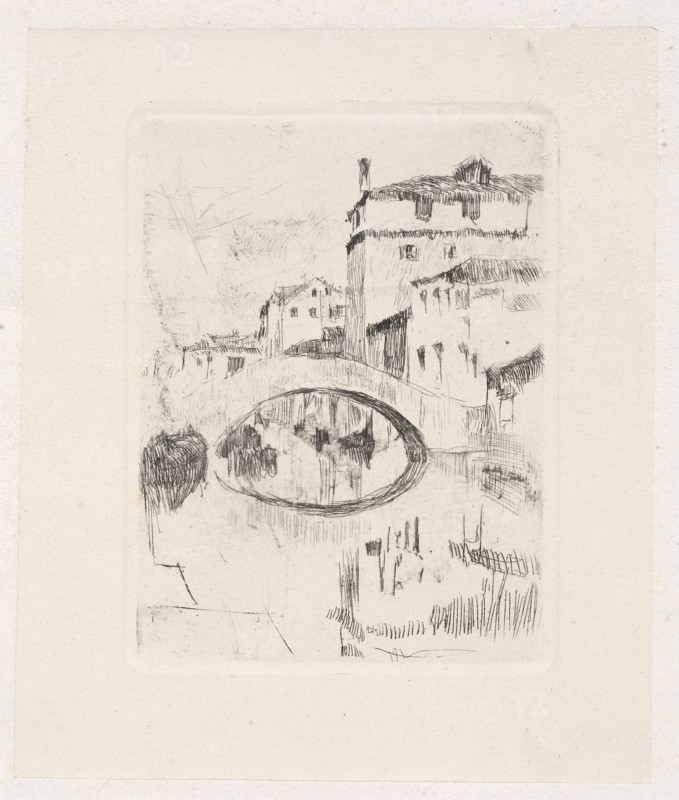 Bridge in Moonlight, late 19th-early 20th century. Otto H. Bacher (American, 1856-1909). Etching