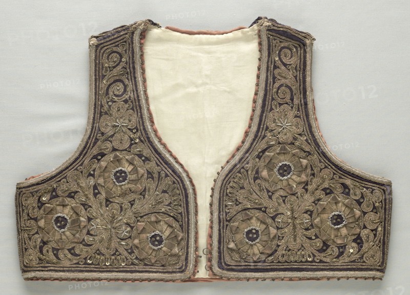 Vest, late 19th century. Dalmatia, Late 19th century. Velvet, gold braid, sequins; overall: 30 x 42 cm (11 13/16 x 16 9/16 in.)