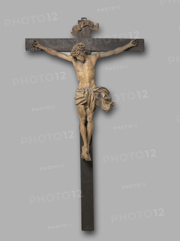 Crucified Christ, c. 1525-1530. Hans Leinberger (German). Lindenwood; part 1: 105.9 x 108 cm (41 11/16 x 42 1/2 in.); part 2: 215.6 x 121.9 cm (84 7/8 x 48 in.).
