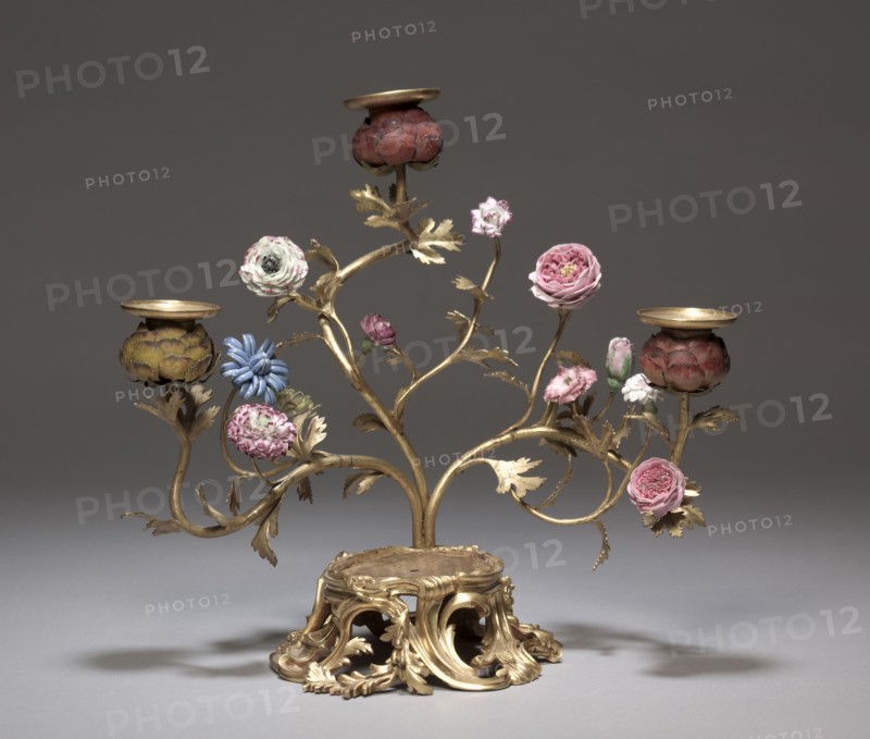 Candelabrum with Parrot (Candelabrum), c. 1750. France, style of Louis XV, 18th century. Gilt bronze; part 1: 18.9 cm (7 7/16 in.); part 2: 31 x 32.8 cm (12 3/16 x 12 15/16 in.).