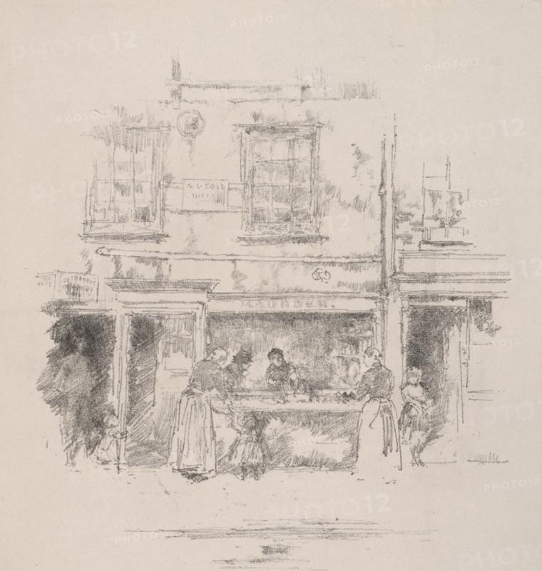 Maunder's Fish Shop, Chelsea, 1890. James McNeill Whistler (American, 1834-1903). Lithograph