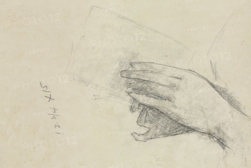 Hands Holding a Book (verso), 1889. Childe Hassam (American, 1859-1935). Graphite; sheet: 13.8 x 18.8 cm (5 7/16 x 7 3/8 in.).