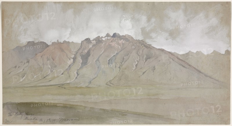 The Ruby Range, Nevada, 1879. Thomas Moran (American, 1837-1926). Watercolor, gouache and graphite; sheet: 19.6 x 36.2 cm (7 11/16 x 14 1/4 in.).