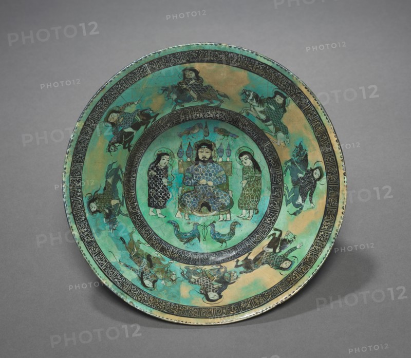 Bowl, late 1100s-early 1200s. Iran, Seljuk Period, late 12th - early 13th Century. Fritware with overglaze-painted design (minai ware); overall: 9.2 x 20.9 cm (3 5/8 x 8 1/4 in.).