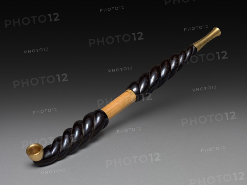Tobacco Pipe, 19th century. Japan, Edo Period (1615-1868). Bamboo, brass, and iron; overall: 25.2 cm (9 15/16 in.).