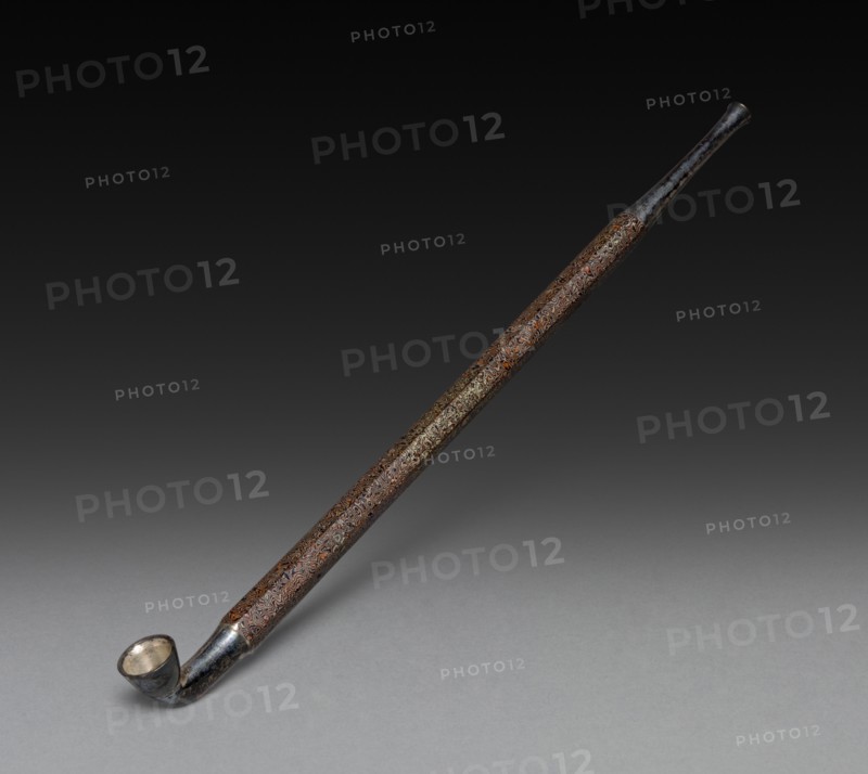 Tobacco Pipe, 18th-19th century. Japan, Edo Period (1615-1868). Silver; overall: 19.1 cm (7 1/2 in.).