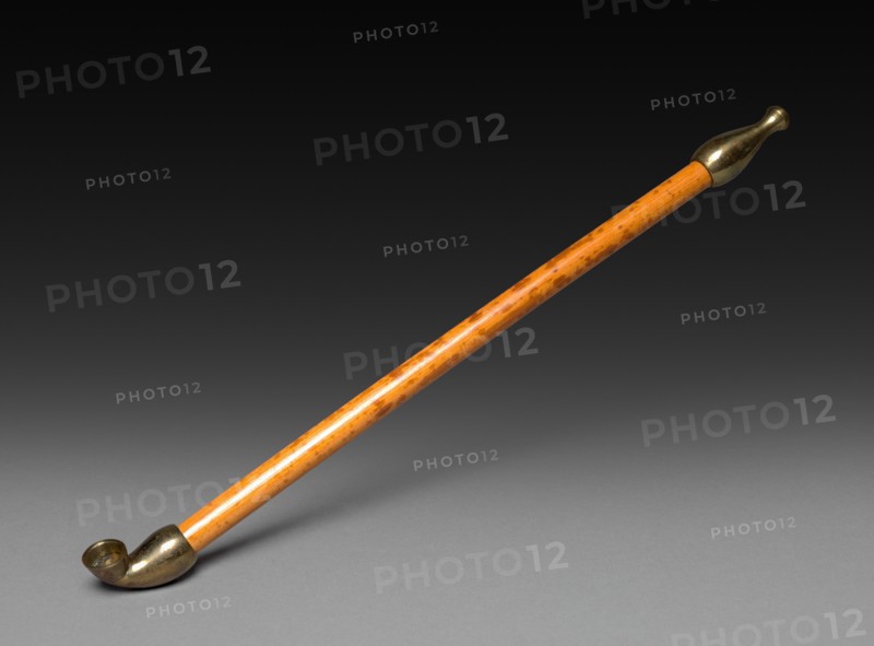 Tobacco Pipe, 1800s-1900s. Japan, 19th-20th century. Bamboo and brass; overall: 20.4 cm (8 1/16 in.).