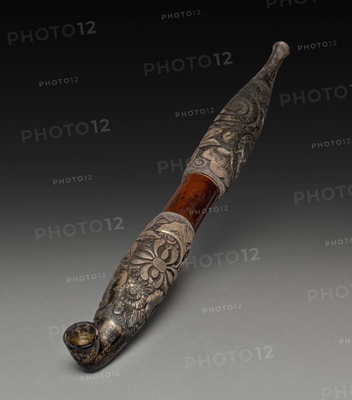 Tobacco Pipe, 19th century. Japan, Edo Period (1615-1868). Bamboo and silver; overall: 31.4 cm (12 3/8 in.).