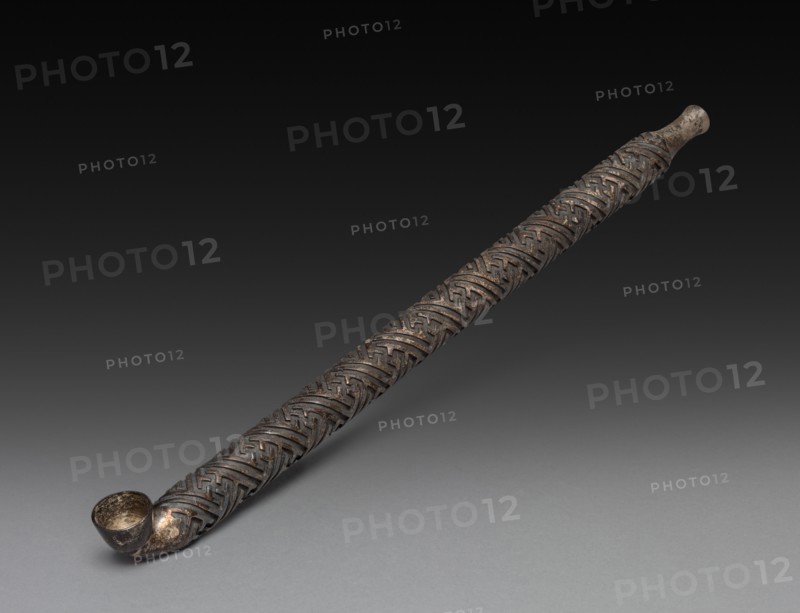 Tobacco Pipe, 18th-19th century. Japan, Edo Period (1615-1868). Silver; overall: 26.8 cm (10 9/16 in.).