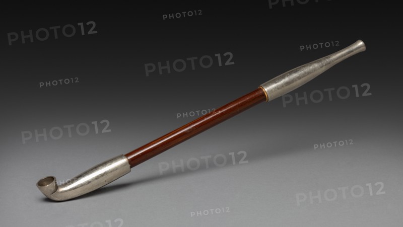 Tobacco Pipe, 1800s-1900s. Japan, 19th-20th Century. Bamboo and metal; overall: 20.6 cm (8 1/8 in.).