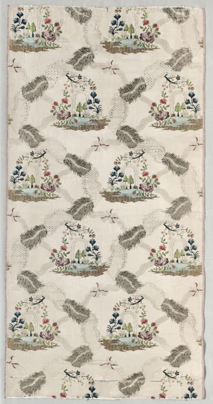 Silk Brocade, 1700s. England, Spitalfields ?, 18th century. Silk; overall: 106.7 x 54.3 cm (42 x 21 3/8 in.)