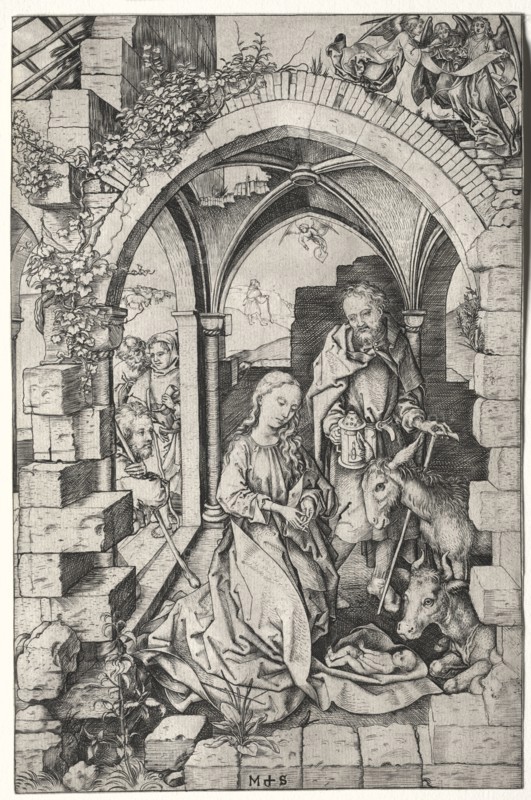 The Nativity. Martin Schongauer (German, c.1450-1491). Engraving