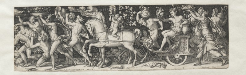 Combats and Triumphs No. 5:  The Triumph of Bacchus. Etienne Delaune (French, 1518/19-c. 1583). Engraving