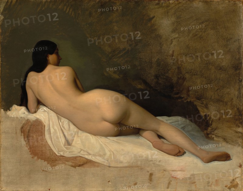 Study of a Reclining Nude, c. 1841. Isidore Pils (French, 1813/15-1875). Oil on fabric; unframed: 72.5 x 92 cm (28 9/16 x 36 1/4 in.).