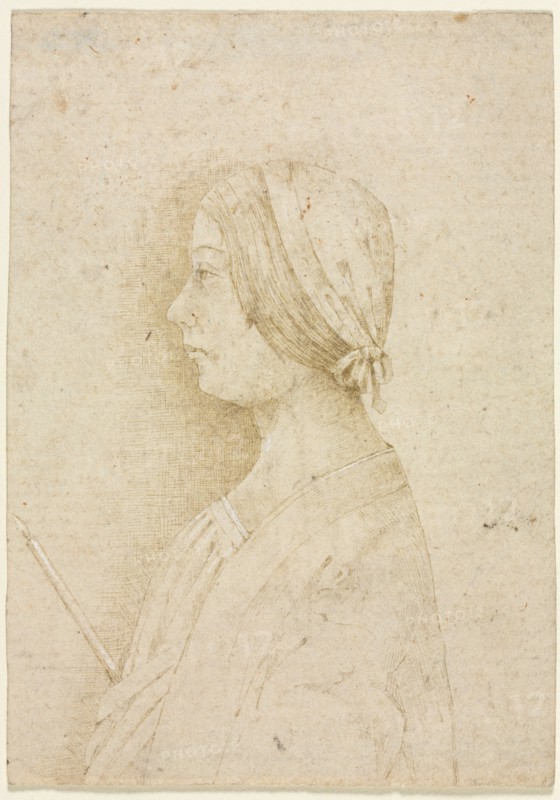 Profile of a Girl Holding a Candle, 1400s. Italy, 15th century. Pen and brown ink, heightened with traces of white gouache; sheet: 15.2 x 10.8 cm (6 x 4 1/4 in.).