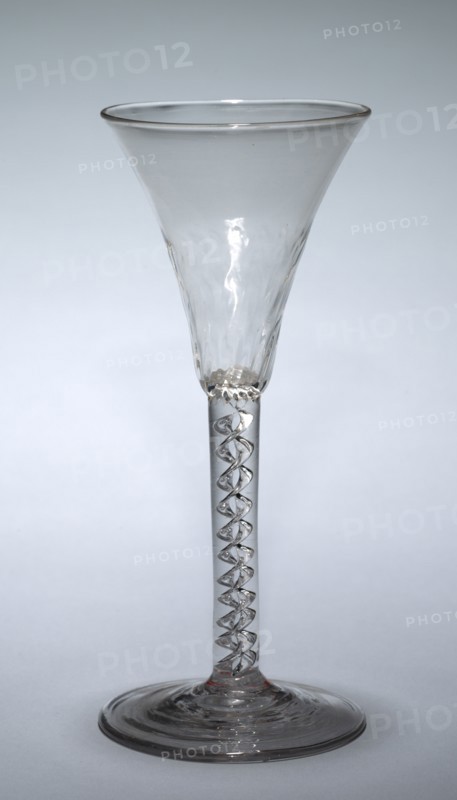 Wine Glass, 1740-1750. England, 18th century. Glass; diameter: 7.7 cm (3 1/16 in.); overall: 18 x 8 cm (7 1/16 x 3 1/8 in.).