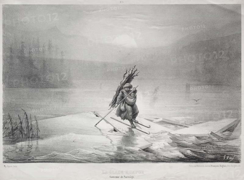 The Breaking Ice, Souvenir of Norway. Gustave Doré (French, 1832-1883). Lithograph