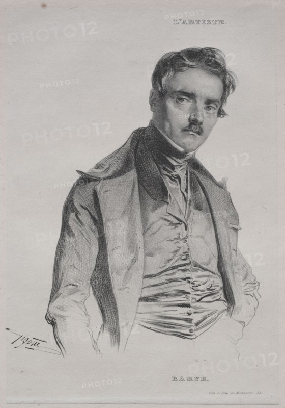 Antoine-Louis Barye. Jean Francois Gigoux (French, 1806-1894). Lithograph