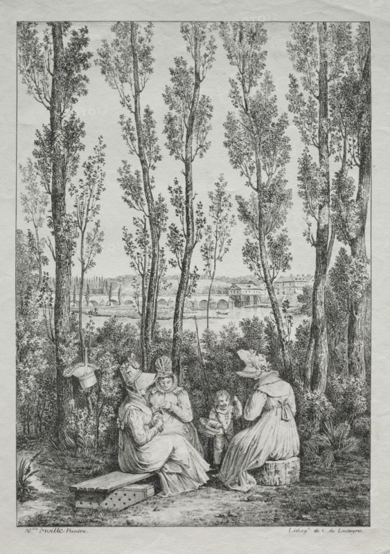The Picnic. After Alexandre Moitte (French, 1750-1828), Charles Philibert Lasteyrie du Saillant (French, 1759-1849). Lithograph; sheet: 31 x 23.4 cm (12 3/16 x 9 3/16 in.); image: 26.3 x 18.4 cm (10 3/8 x 7 1/4 in.)