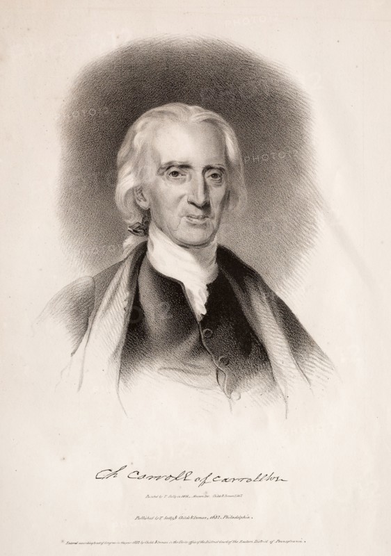 Charles Carroll of Carrollton, Maryland, 1832. Albert Newsam (American, 1809-1864). Lithograph