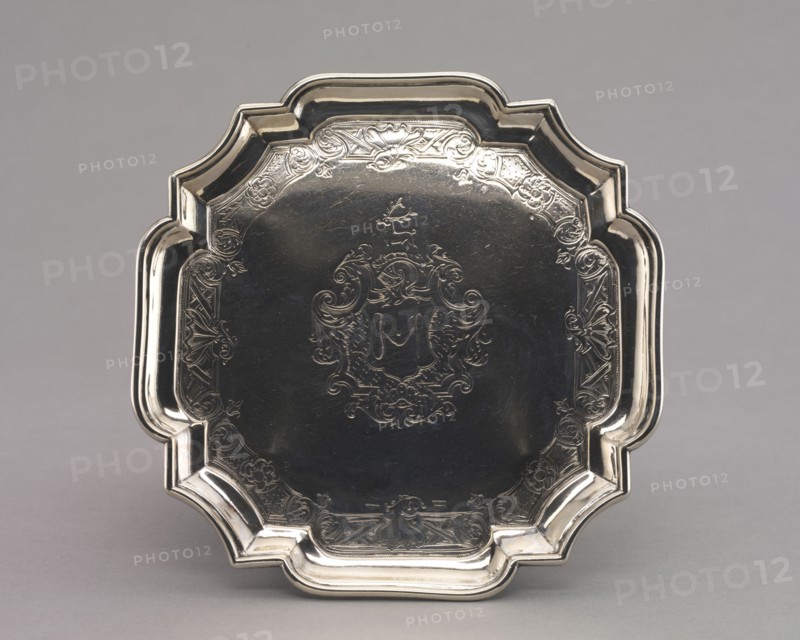 Salver, 1740-1750. Jacob Hurd (American, 1702-1758). Silver; overall: 3 x 16 x 16.3 cm (1 3/16 x 6 5/16 x 6 7/16 in.).