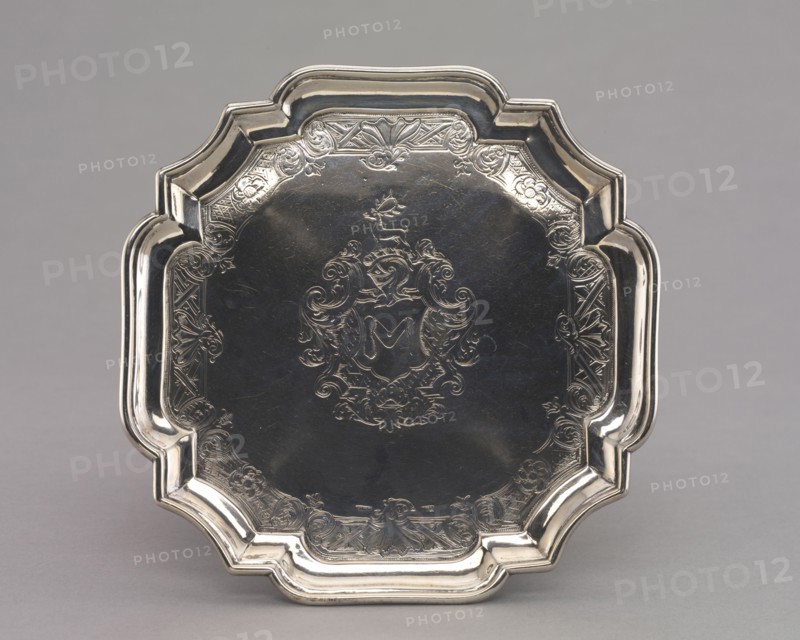 Salver, 1740-1750. Jacob Hurd (American, 1702-1758). Silver; overall: 3.2 x 16.2 x 16.2 cm (1 1/4 x 6 3/8 x 6 3/8 in.).