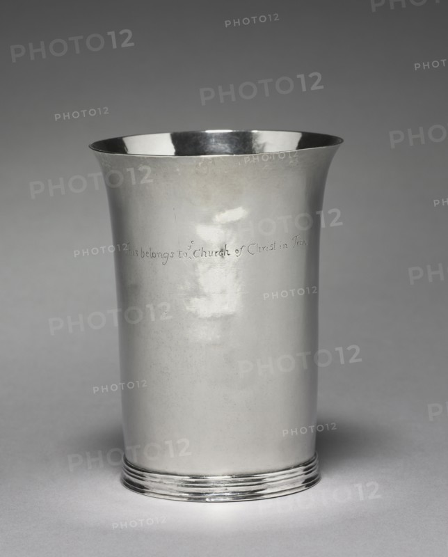 Beaker, c. 1715. Moody Russell (American, 1694-1761). Silver; diameter: 12.4 x 9.4 cm (4 7/8 x 3 11/16 in.).