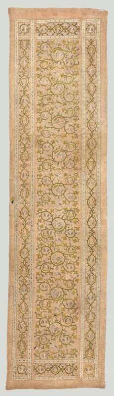 Embroidery, 17th century. Switzerland, 17th century. Embroidery; silk on linen; average: 255.3 x 63.5 cm (100 1/2 x 25 in.)