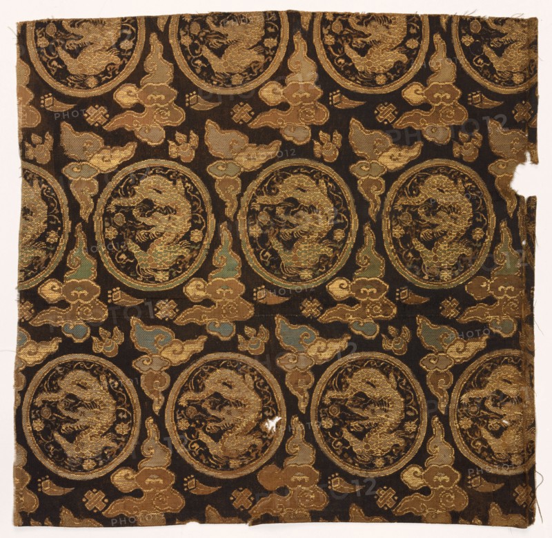 Silk Textile, 1700s. Japan, 18th century. Silk, metallic thread; average: 32.6 x 30.5 cm (12 13/16 x 12 in.)