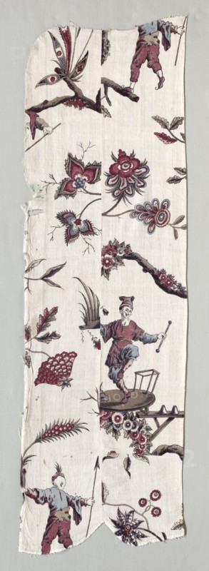 Woodblock Printed Textile Fragments, c. 1785. France, late 18th century. Woodblock print on cotton and linen mixed; overall: 109 x 33.5 cm (42 15/16 x 13 3/16 in.).