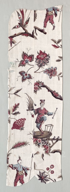 Woodblock Printed Textile Fragments, c. 1785. France, late 18th century. Woodblock print on cotton and linen mixed; overall: 98.7 x 125.1 cm (38 7/8 x 49 1/4 in.)