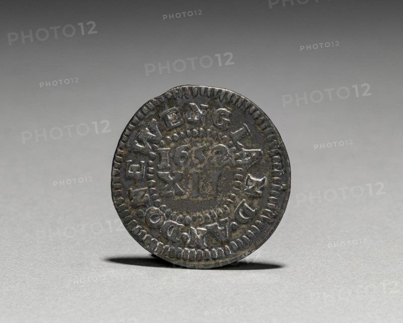 Pine Tree Shilling (reverse), 1652. John Hull (American, 1624-1683), Robert Sanderson (American, 1609-1693). Silver; diameter: 2.6 cm (1 in.).