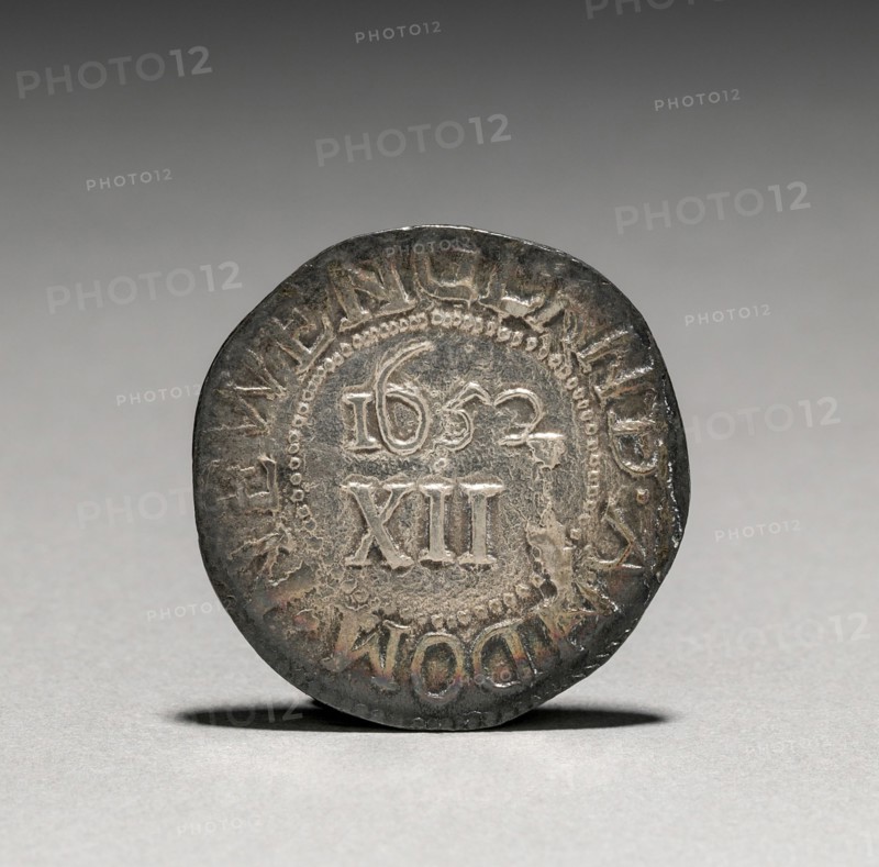 Oak Tree Shilling (reverse), 1652. John Hull (American, 1624-1683), Robert Sanderson (American, 1609-1693). Silver; diameter: 2.8 cm (1 1/8 in.).