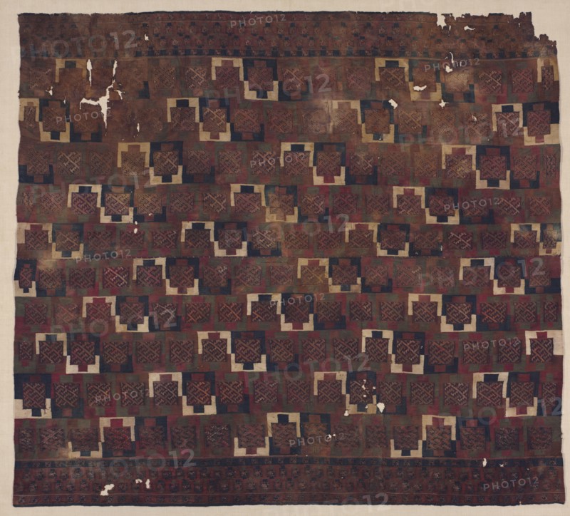 Dress, c. 1100-1532. Peru, South Highlands or South Coast, Chuquibamba style, 12th-16th century. Camelid fiber; tapestry and complementary-weft weave; overall: 148 x 163.5 cm (58 1/4 x 64 3/8 in.).
