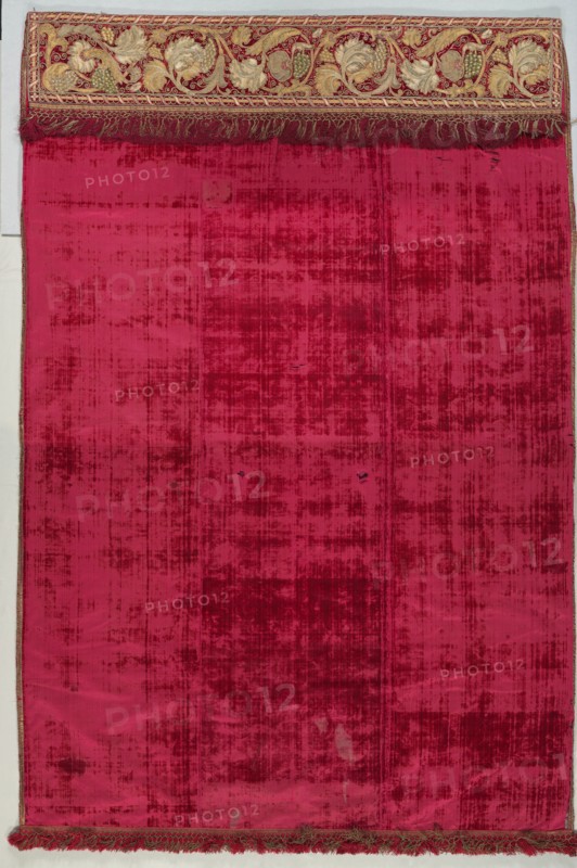 Curtain, 1600s. Italy, 17th century. Silk velvet with metal thread embroidered valance and passementerie; overall: 241.9 x 161 cm (95 1/4 x 63 3/8 in.).
